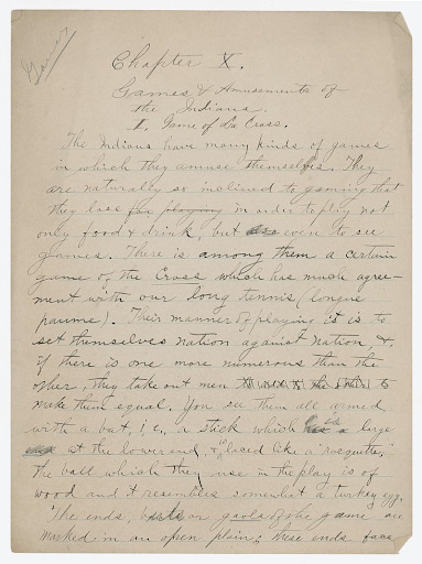 The Game of La Crosse manuscript.png The Game of La Crosse manuscript.png