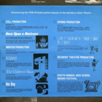 Salisbury State Theatre Subscription Flyer, 1978-1979