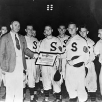 40 - Jake Flowers being presented with an award fo Minor League Manager of the Year, 1937.jpg