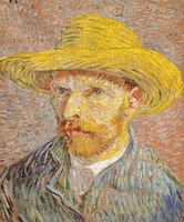 Self-Portrait with a Straw Hat - Vincent Van Gogh.jpeg